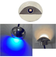 LED Courtesy LIGHT- 1 watt - 9-32 VOLTS - IP67 -  Polished Stainless Steel - Blue / white or warm white - WK-SS1PSX - AZLED